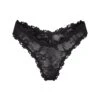STRETCH LACE DIPPED THONG | ONYX