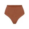 SEAMLESS SCULPT MID WAIST THONG | BRONZE