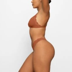 FITS EVERYBODY CORDED LACE DIPPED THONG | BRONZE -SWIMwear Sale Store SKIMS PANTY PN THG 4135 FA BRZ 0009 SD