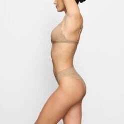 FITS EVERYBODY CORDED LACE TANGA | CLAY -SWIMwear Sale Store SKIMS PANTY PN TNG 4133 FD CLY 0010 SD