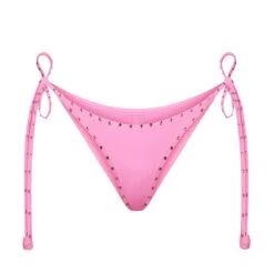 RHINESTONE TIE BIKINI BOTTOM | LIGHT PINK
