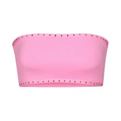 RHINESTONE BANDEAU BIKINI TOP | LIGHT PINK