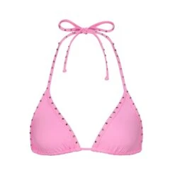 RHINESTONE TRIANGLE BIKINI TOP | LIGHT PINK