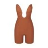DEEP PLUNGE SHAPEWEAR MID THIGH BODYSUIT | BRONZE