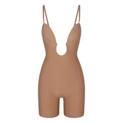 DEEP PLUNGE SHAPEWEAR MID THIGH BODYSUIT | SIENNA -SWIMwear Sale Store SKIMS SHAPEWEAR BD MDT 2960 SIE STRAPS