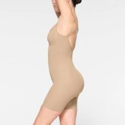 SEAMLESS SCULPT LOW BACK MID THIGH BODYSUIT | CLAY -SWIMwear Sale Store SKIMS SHAPEWEAR BD MDT 3371 IE CLY 0009 SD
