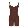 SEAMLESS SCULPT LOW BACK MID THIGH BODYSUIT | COCOA -SWIMwear Sale Store SKIMS SHAPEWEAR BD MDT 3375 COA FRONT