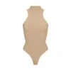 SEAMLESS SCULPT HIGH NECK THONG BODYSUIT | CLAY