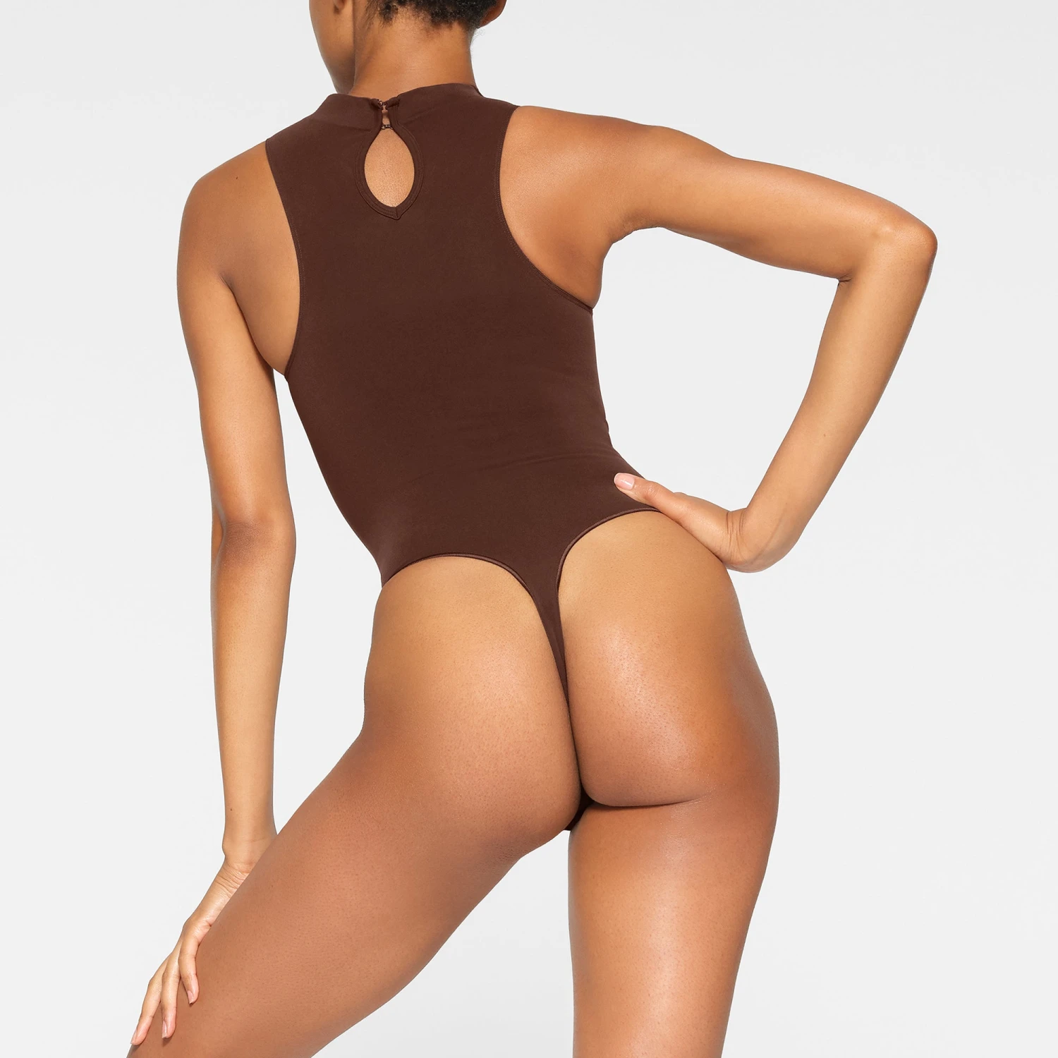 SEAMLESS SCULPT HIGH NECK THONG BODYSUIT | COCOA 6 SEAMLESS SCULPT HIGH NECK THONG BODYSUIT | COCOA - Image 4