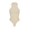 SEAMLESS SCULPT HIGH NECK THONG BODYSUIT | SAND -SWIMwear Sale Store SKIMS SHAPEWEAR BD THG 2905 SNDcopy