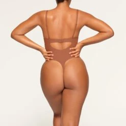 DEEP PLUNGE SHAPEWEAR BODYSUIT | BRONZE -SWIMwear Sale Store SKIMS SHAPEWEAR BD THG 2959 LA BRZ 0012