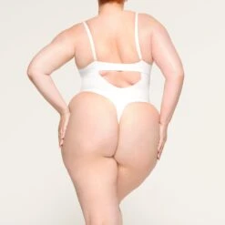 DEEP PLUNGE SHAPEWEAR BODYSUIT | MARBLE -SWIMwear Sale Store SKIMS SHAPEWEAR BD THG 2959 LD MBL 0014