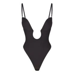 DEEP PLUNGE SHAPEWEAR BODYSUIT | ONYX -SWIMwear Sale Store SKIMS SHAPEWEAR BD THG 2959 ONX STRAPS