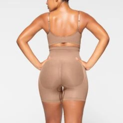 SEAMLESS SCULPT MID THIGH SHORT | SIENNA -SWIMwear Sale Store SKIMS SHAPEWEAR BO SHO 3363 IA SIE 0032 BK