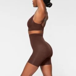 SEAMLESS SCULPT MID THIGH SHORT | COCOA -SWIMwear Sale Store SKIMS SHAPEWEAR BO SHO 3363 IB COA 0031 SD
