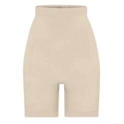 SEAMLESS SCULPT HIGH-WAISTED ABOVE THE KNEE SHORT | SAND