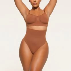 CORE CONTROL HIGH-WAISTED THONG | BRONZE 8 CORE CONTROL HIGH-WAISTED THONG | BRONZE -SWIMwear Sale Store SKIMS SHAPEWEAR PN THG 3377 QA BRZ 0004