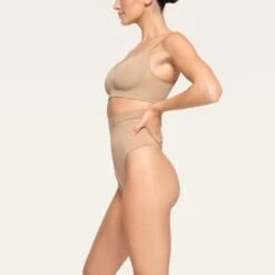 CORE CONTROL HIGH-WAISTED THONG | CLAY 9 CORE CONTROL HIGH-WAISTED THONG | CLAY -SWIMwear Sale Store SKIMS SHAPEWEAR PN THG 3377 QC CLY 0009