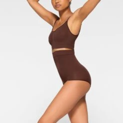 EVERYDAY SCULPT HIGH-WAISTED BRIEF | COCOA -SWIMwear Sale Store SKIMS SHAPEWEAR SH HWB 2151 JA COA 0015 SD