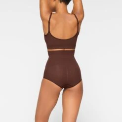 EVERYDAY SCULPT HIGH-WAISTED BRIEF | COCOA -SWIMwear Sale Store SKIMS SHAPEWEAR SH HWB 2151 JA COA 0024 BK
