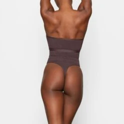 SHEER SCULPT HIGH-WAISTED THONG | ESPRESSO -SWIMwear Sale Store SKIMS SHAPEWEAR SH HWT 0251 DB ESP 0022 BK