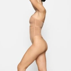 SHEER SCULPT HIGH-WAISTED THONG | OCHRE -SWIMwear Sale Store SKIMS SHAPEWEAR SH HWT 0251 DD OCH 0032 SD