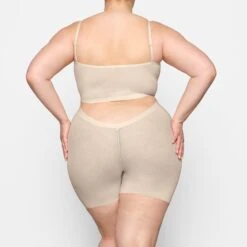 SHEER SCULPT LOW BACK SHORT | SAND -SWIMwear Sale Store SKIMS SHAPEWEAR SH SHO 0299 DC SND 0016 BK