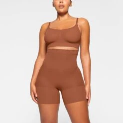 EVERYDAY SCULPT HIGH-WAISTED MID THIGH SHORT | BRONZE -SWIMwear Sale Store SKIMS SHAPEWEAR SH SHO 2152 KA BRZ 0002 FR