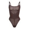 SHEER SCULPT THONG BODYSUIT | ESPRESSO -SWIMwear Sale Store SKIMS SHEERSCULPT 0248 ESP