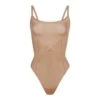 SHEER SCULPT THONG BODYSUIT | OCHRE