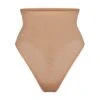 SHEER SCULPT HIGH-WAISTED THONG | OCHRE