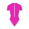 ZIP-UP SWIM MOCK NECK ONE PIECE | HIBISCUS