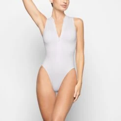 SWIM ZIP FRONT SLEEVELESS ONE PIECE | MARBLE -SWIMwear Sale Store SKIMS SW SLO 0149 TC MBL 0031 FR