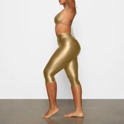 METALLIC SWIM V-WAIST PANT | GOLD -SWIMwear Sale Store SKIMS SWIM BO PNT 2806 DA GOL 0009