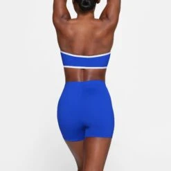 ZIP-UP SWIM MID WAIST SHORT | COBALT -SWIMwear Sale Store SKIMS SWIM BO SHO 3023 HB COB 0013 BK