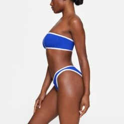 ZIP-UP SWIM BANDEAU TOP | COBALT -SWIMwear Sale Store SKIMS SWIM BT BAN 3006 HB COB 0007 SD