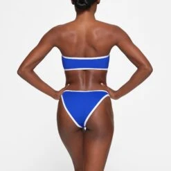 ZIP-UP SWIM BANDEAU TOP | COBALT -SWIMwear Sale Store SKIMS SWIM BT BAN 3006 HB COB 0011 BK