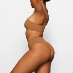 SWIM HIGH NECK RACER TOP | ALMOND -SWIMwear Sale Store SKIMS SWIM BT HNK 2786 CA ALM 0010 SD