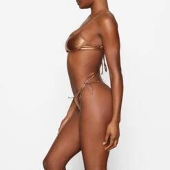 METALLIC SWIM MICRO SCOOP BIKINI TOP | PENNY -SWIMwear Sale Store SKIMS SWIM BT SCP 2802 DB PNY 0007