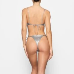 METALLIC SWIM MICRO SCOOP BIKINI TOP | NICKEL -SWIMwear Sale Store SKIMS SWIM BT SCP 2802 DD NIC 0013