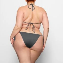 SWIM LACE UP MONOKINI | GUNMETAL -SWIMwear Sale Store SKIMS SWIM OP BRF 2794 CC GUN 0014 BK