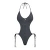 SWIM LACE UP MONOKINI | GUNMETAL