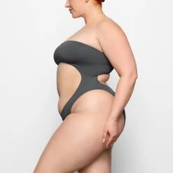 SWIM STRAPLESS MONOKINI | GUNMETAL -SWIMwear Sale Store SKIMS SWIM OP BRF 2795 CC GUN 0024 SD