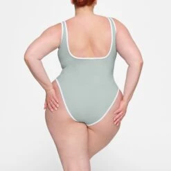 ZIP-UP SWIM SCOOP NECK ONE PIECE | PACIFIC -SWIMwear Sale Store SKIMS SWIM OP BRF 3026 HC PAC 0020 BK