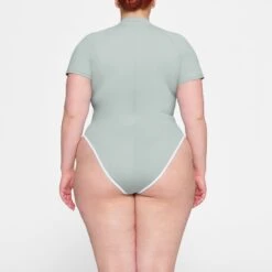 ZIP-UP SWIM MOCK NECK ONE PIECE | PACIFIC -SWIMwear Sale Store SKIMS SWIM OP BRF 3027 HC PAC 0016 BK