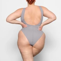 SKIMS SPORT SWIM SCOOP NECK ONE PIECE | CHROME -SWIMwear Sale Store SKIMS SWIM SW BDY 0069 AC CHM 0012 BK