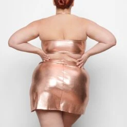 METALLIC SWIM BANDEAU BIKINI TOP | CHAMPAGNE -SWIMwear Sale Store SKIMS SWIM SW BND 0025 QC CHP 0010 BK