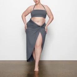 SWIM BANDEAU BIKINI TOP | GUNMETAL -SWIMwear Sale Store SKIMS SWIM SW BND 0777 MM GUN FR2