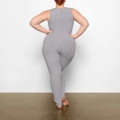 SKIMS SPORT SWIM FULL LENGTH SUIT | CHROME -SWIMwear Sale Store SKIMS SWIM SW BSF 0070 AC CHM 0012 BK