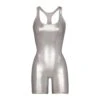 METALLIC SWIM CYCLE SUIT | NICKEL -SWIMwear Sale Store SKIMS SWIM SW BSS 0041 NIC